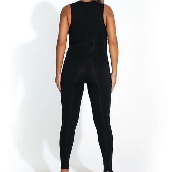 Naked Wardrobe The NW Sleeveless Mama Jumpsuit in Black - Picture 3 of 4